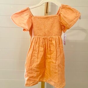 Cat & Jack Gold Striped Dress Peach Orange 4T